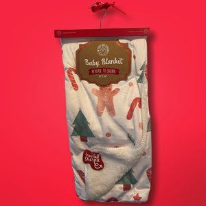 CHRISTMAS BABY BLANKET - REVERSE TO SHERPA